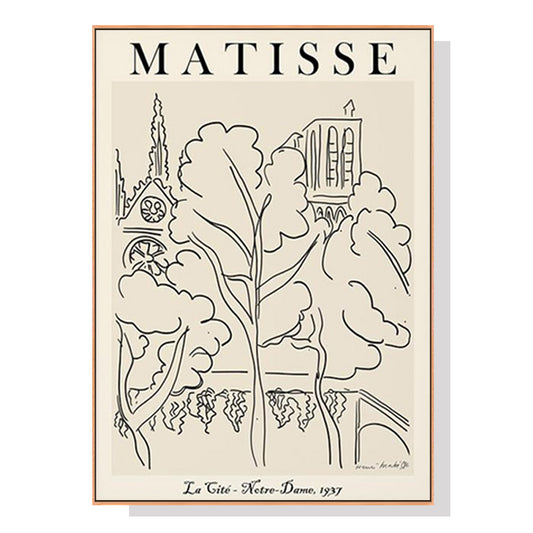 Wall Art 50cmx70cm Line Art By Henri Matisse Wood Frame Canvas