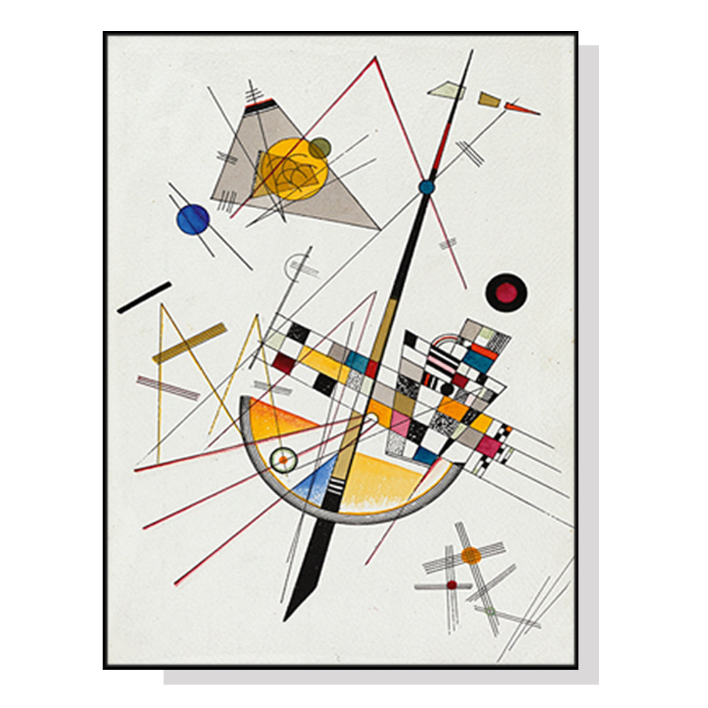 Wall Art 70cmx100cm Delicate Tension By Wassily Kandinsky Black Frame Canvas