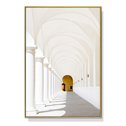 Wall Art 60cmx90cm Long Corridor Style A Gold Frame Canvas