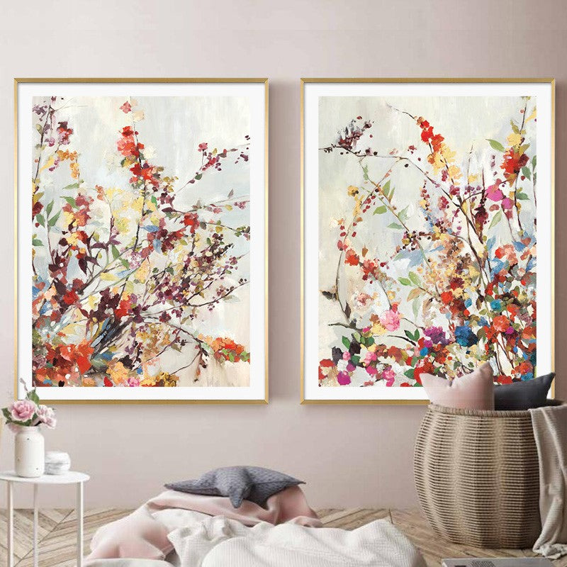 40cmx60cm-coming-spring-2-sets-gold-frame-canvas-wall-art