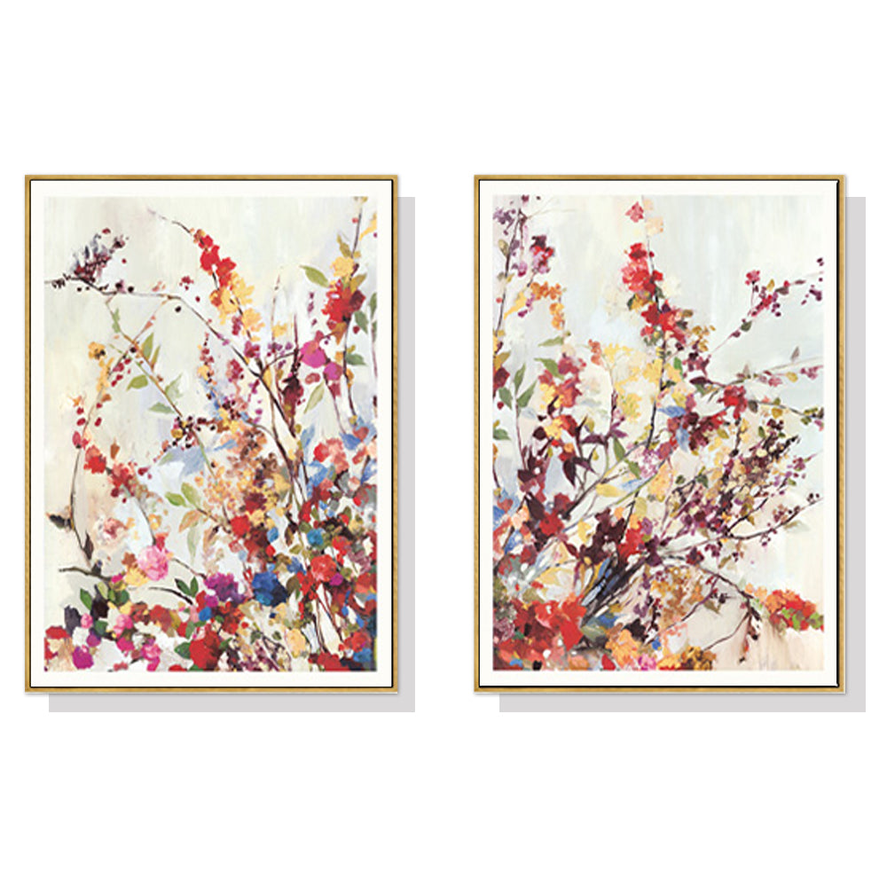 40cmx60cm-coming-spring-2-sets-gold-frame-canvas-wall-art