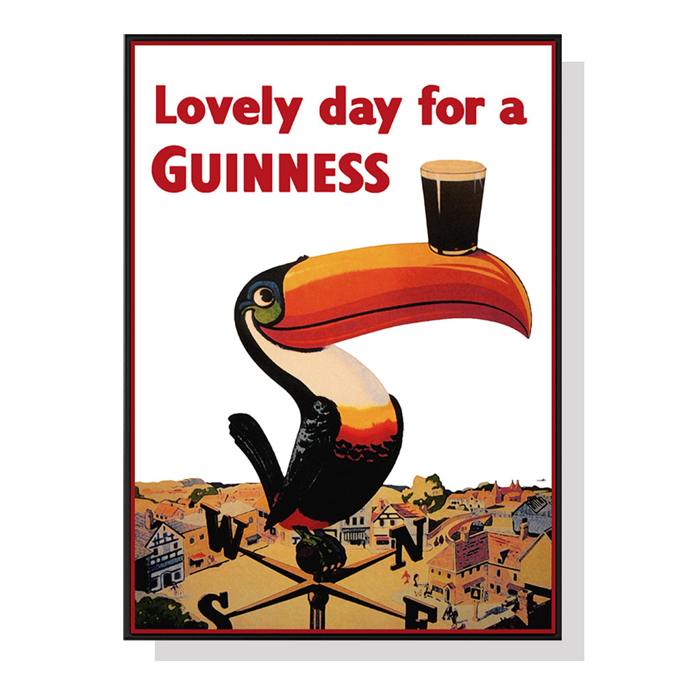 60cmx90cm-beer-lovely-day-for-a-guinness-black-frame-canvas-wall-art www.mallsonline.com.au