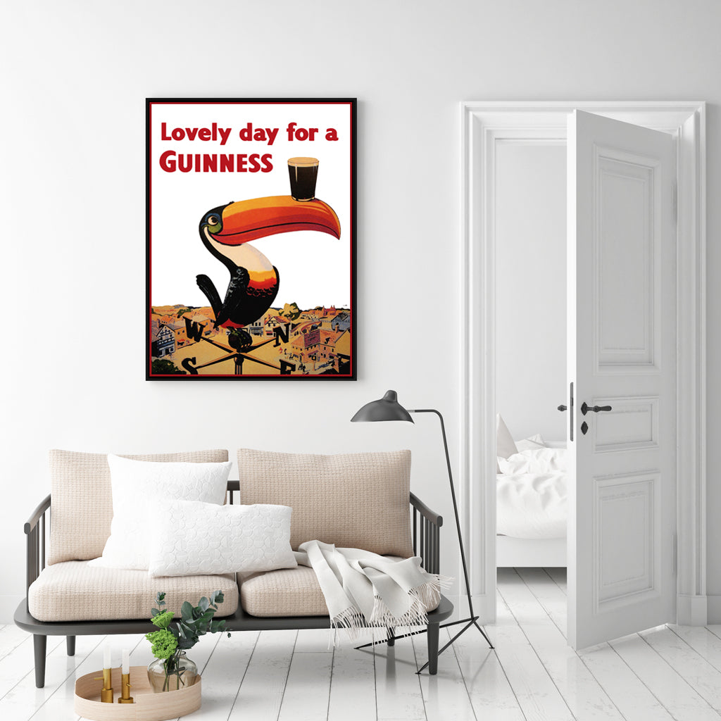 60cmx90cm-beer-lovely-day-for-a-guinness-black-frame-canvas-wall-art www.mallsonline.com.au
