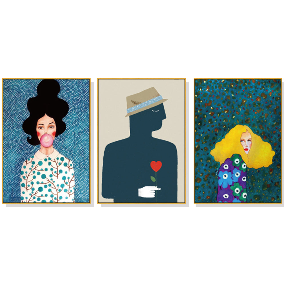 40cmx60cm-modern-figure-3-sets-gold-frame-canvas-wall-art