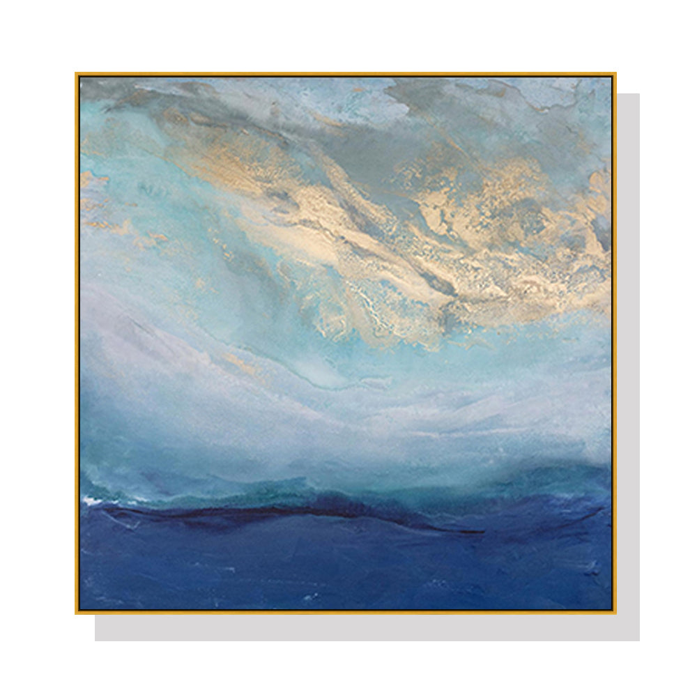 60cmx60cm-abstract-gold-blue-square-size-gold-frame-canvas-wall-art www.mallsonline.com.au