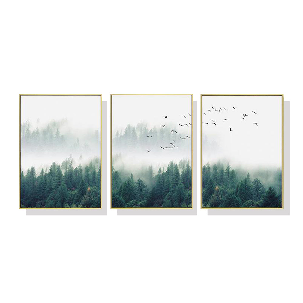 40cmx60cm-mystical-forest-3-sets-gold-frame-canvas-wall-art www.mallsonline.com.au