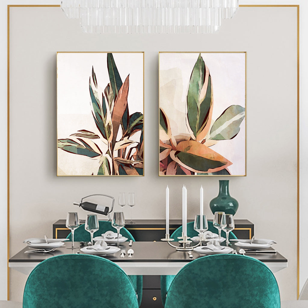 50cmx70cm-botanical-leaves-2-sets-gold-frame-canvas-wall-art at www.mallsonline.com.au