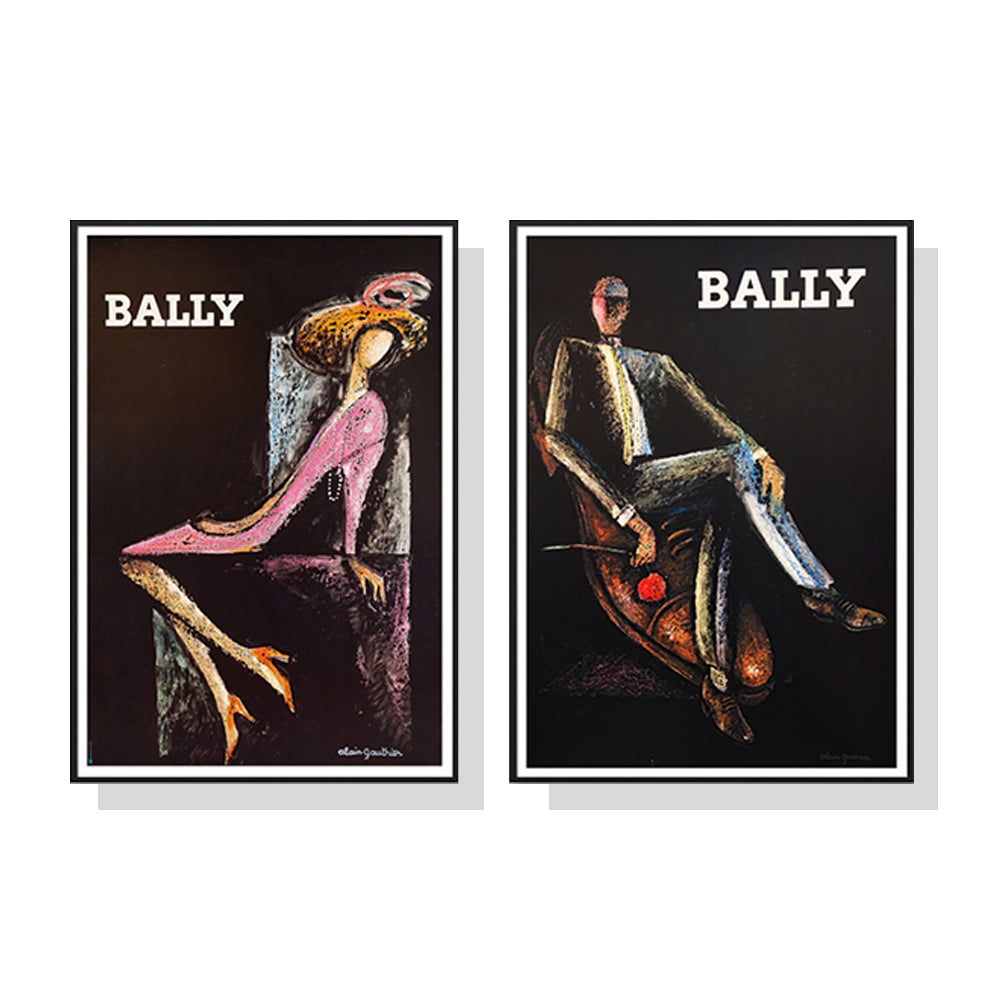 40cmx60cm-bally-man-woman-2-sets-black-frame-canvas-wall-art