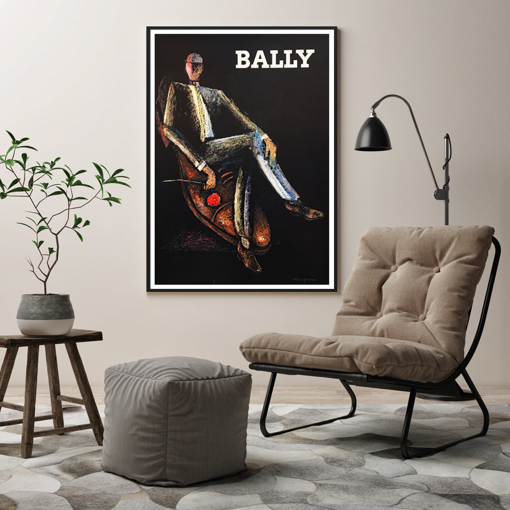 40cmx60cm-bally-man-woman-2-sets-black-frame-canvas-wall-art