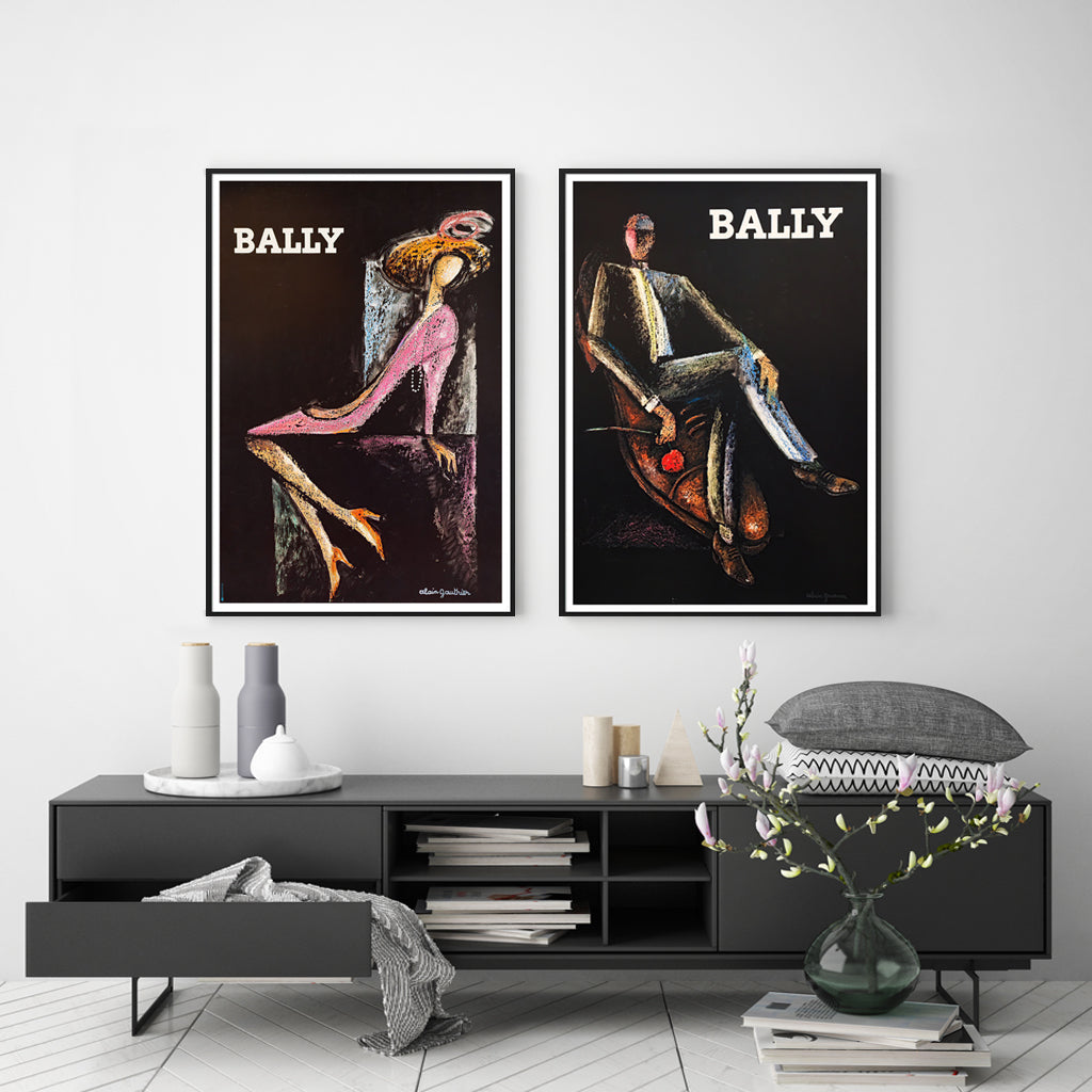 40cmx60cm-bally-man-woman-2-sets-black-frame-canvas-wall-art