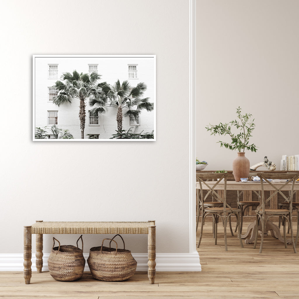 50cmx70cm-palm-tree-white-frame-canvas-wall-art www.mallsonline.com.au