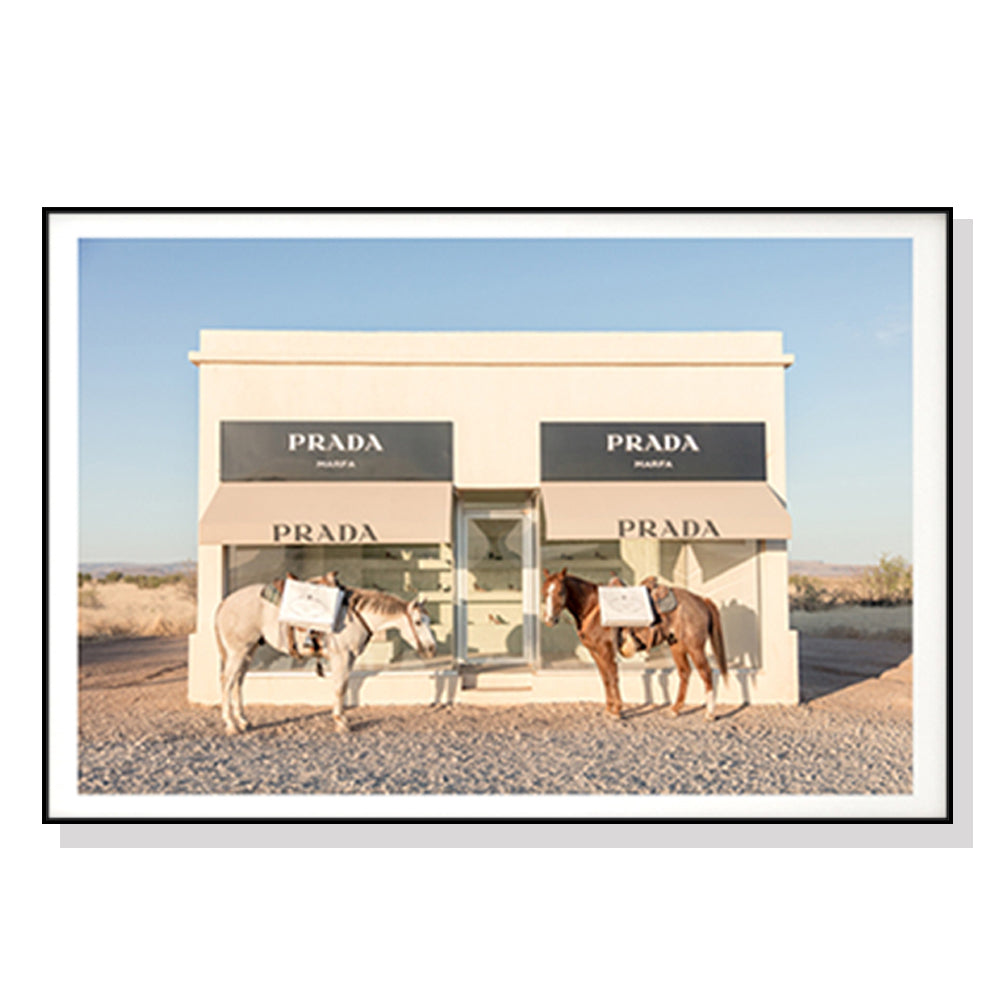 70cmx100cm-horses-fashion-black-frame-canvas-wall-art www.mallsonline.com.au