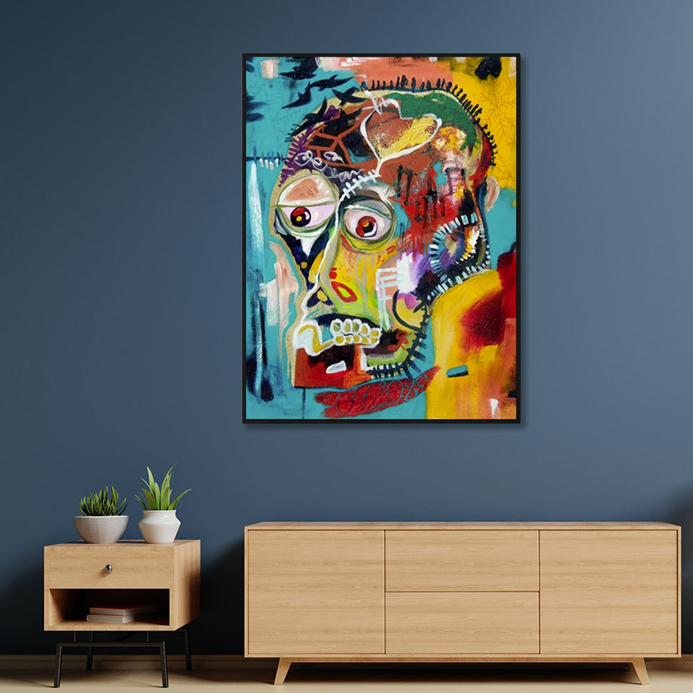 50cmx70cm-pop-art-head-black-frame-canvas-wall-art at www.mallsonline.com.au