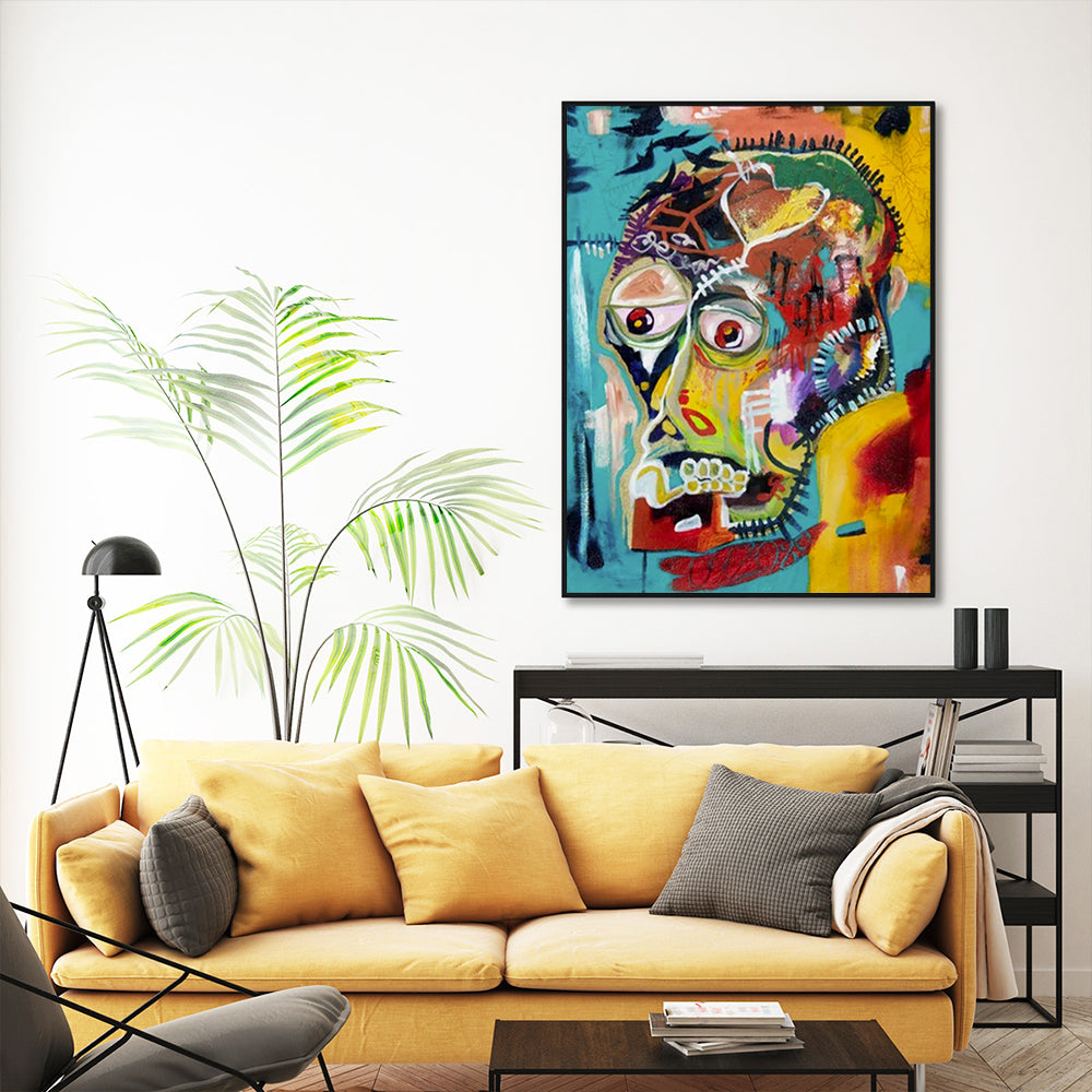 50cmx70cm-pop-art-head-black-frame-canvas-wall-art at www.mallsonline.com.au