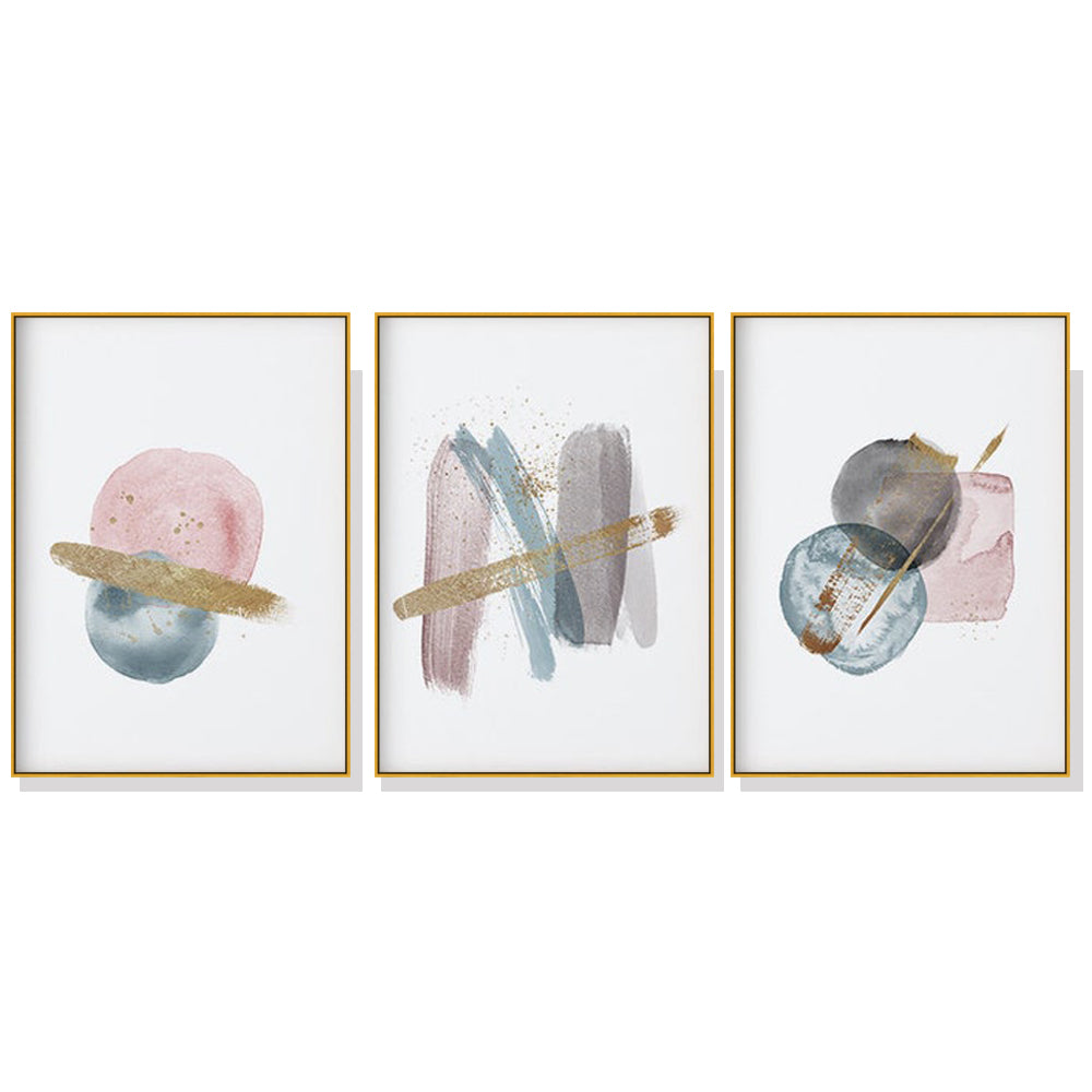 50cmx70cm-blush-pink-watercolor-3-sets-gold-frame-canvas-wall-art www.mallsonline.com.au