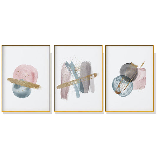 50cmx70cm-blush-pink-watercolor-3-sets-gold-frame-canvas-wall-art www.mallsonline.com.au