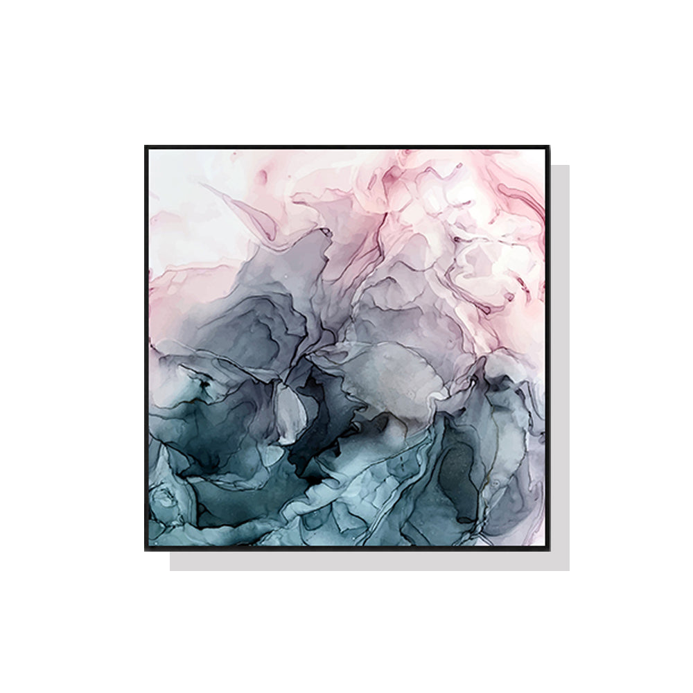 50cmx50cm-marbled-pink-grey-black-frame-canvas-wall-art