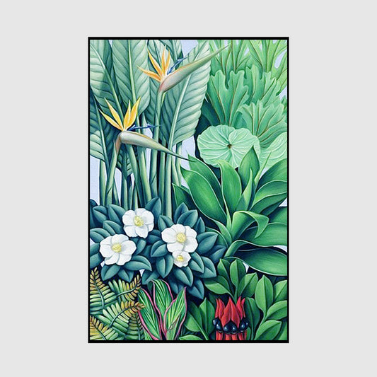 Wall Art 50cmx70cm Tropical plants Black Frame Canvas