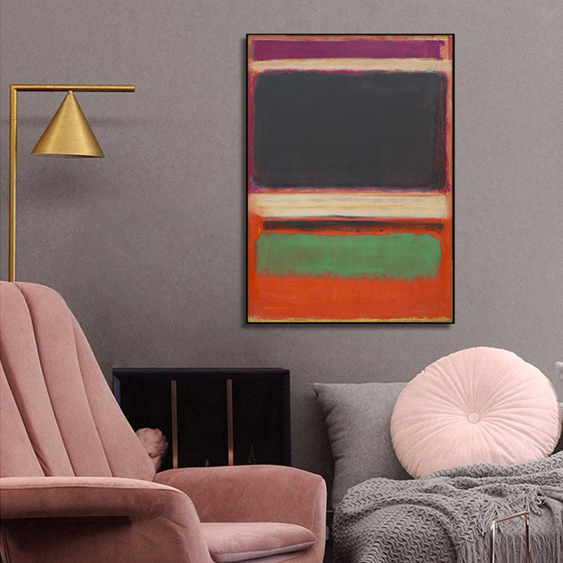 70cmx100cm-black-orange-green-by-mark-rothko-black-frame-canvas-wall-art at www.mallsonline.com.au