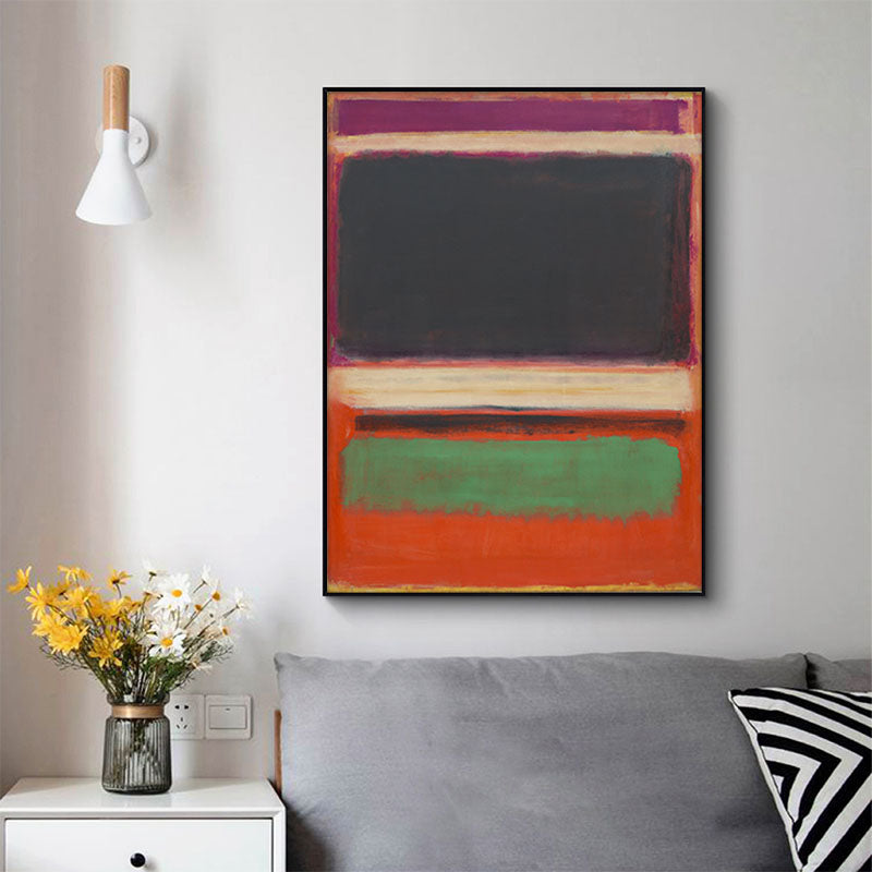 70cmx100cm-black-orange-green-by-mark-rothko-black-frame-canvas-wall-art at www.mallsonline.com.au