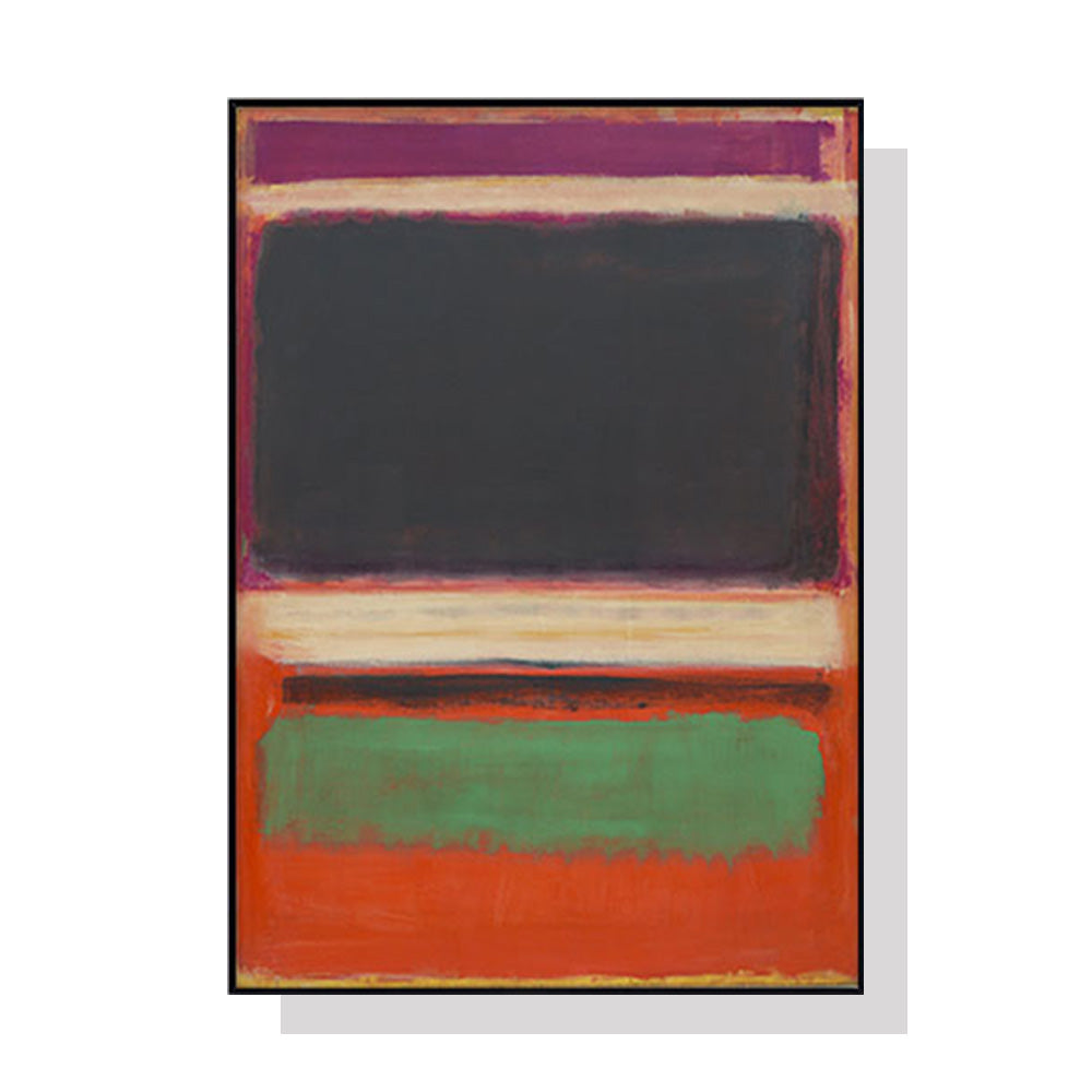 70cmx100cm-black-orange-green-by-mark-rothko-black-frame-canvas-wall-art at www.mallsonline.com.au