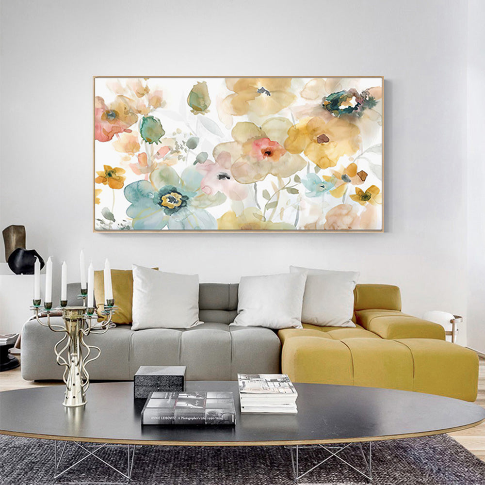60cmx120cm-floral-watercolor-style-wood-frame-canvas-wall-art www.mallsonline.com.au