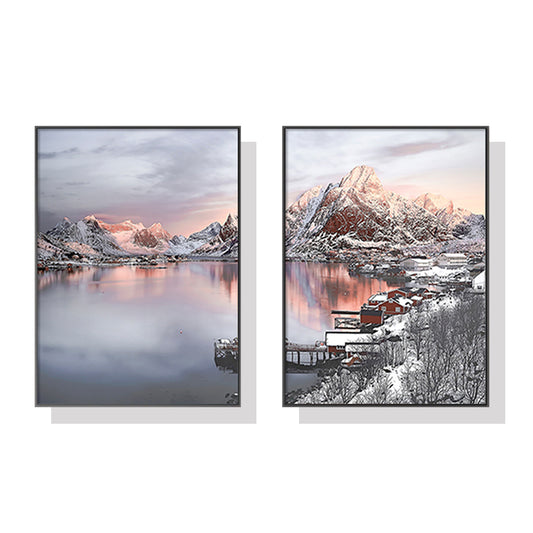 50cmx70cm-nordic-norway-2-sets-black-frame-canvas-wall-art www.mallsonline.com.au