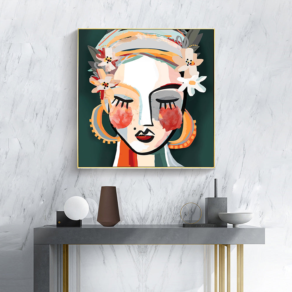 Wall Art 50cmx50cm Sophie II Gold Frame Canvas