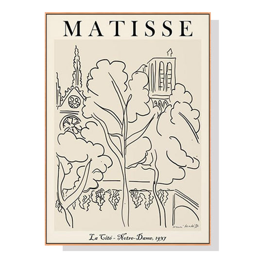 Wall Art 50cmx70cm Line Art by Henri Matisse Wood Frame Canvas