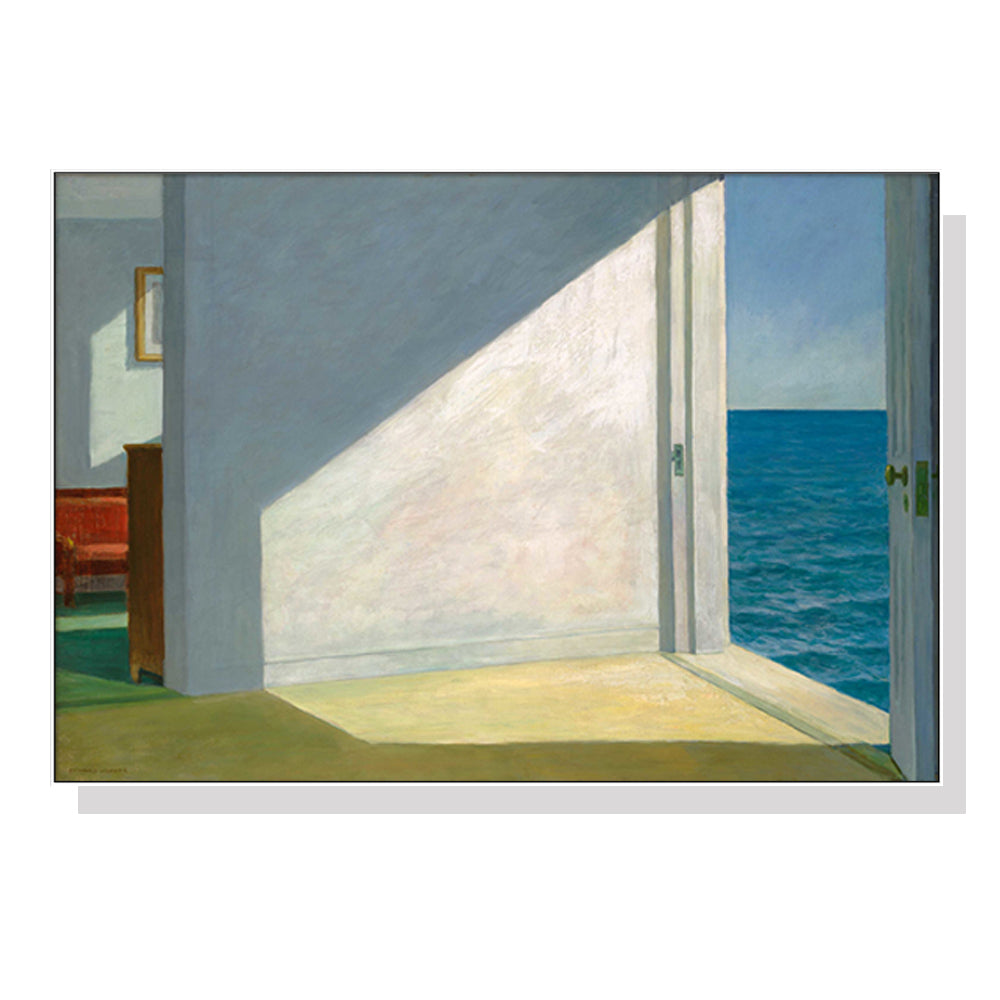 Wall Art 50cmx70cm Room By The Sea By Edward Hopper White Frame Canvas