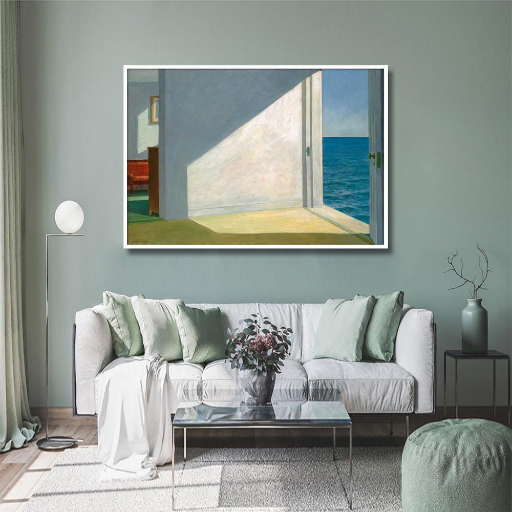 Wall Art 50cmx70cm Room By The Sea By Edward Hopper White Frame Canvas