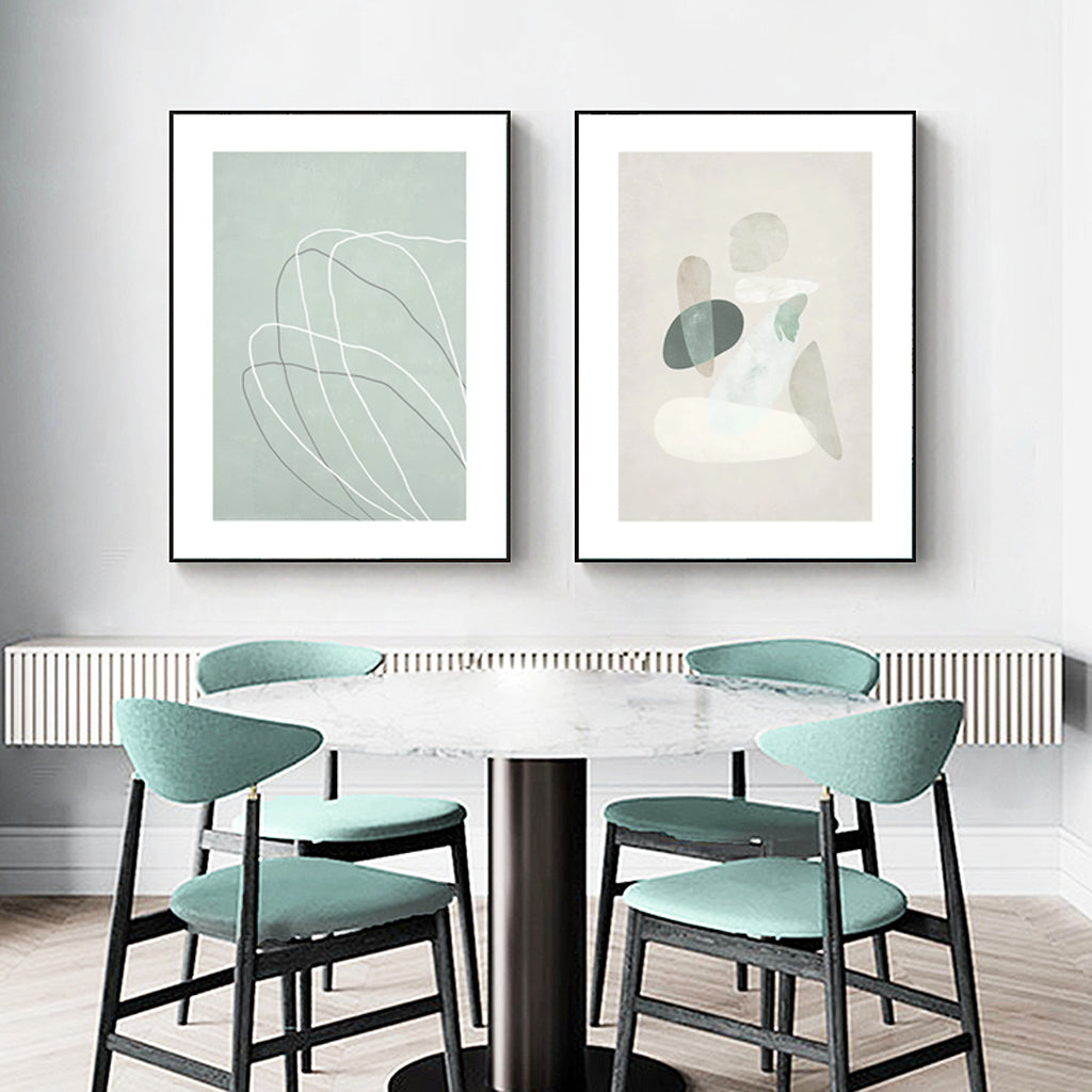Wall Art 60cmx90cm Abstract body and lines 2 Sets Black Frame Canvas