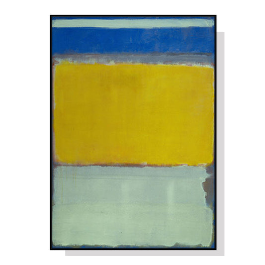 Wall Art 50cmx70cm Blue Yellow Green by Mark Rothko Black Frame Canvas