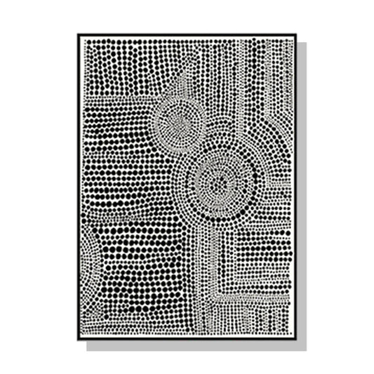 Wall Art 50cmx70cm Clustered Dots A Black Frame Canvas