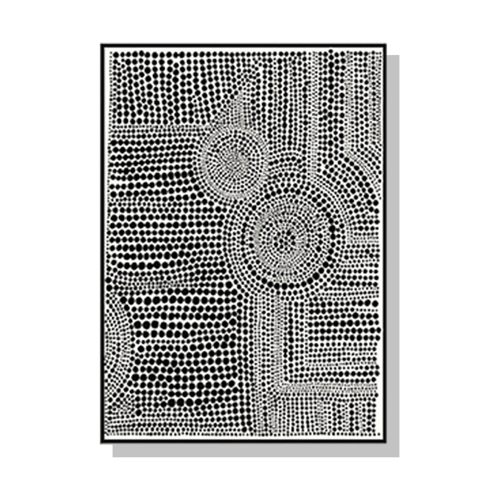 Wall Art 70cmx100cm Clustered Dots A Black Frame Canvas