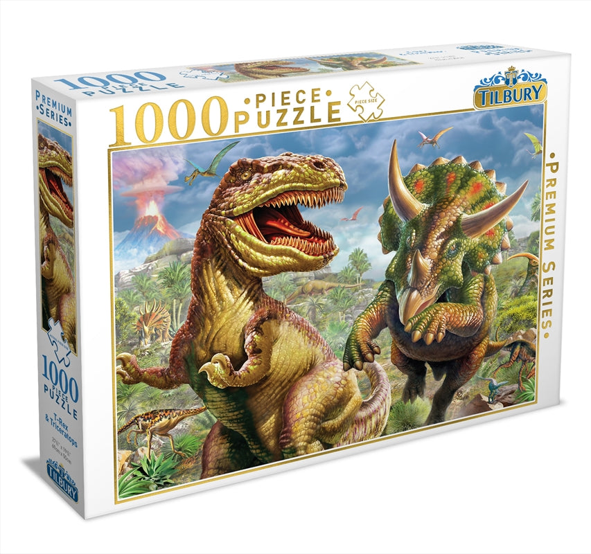 T Rex and Triceratops 1000 Piece Puzzle