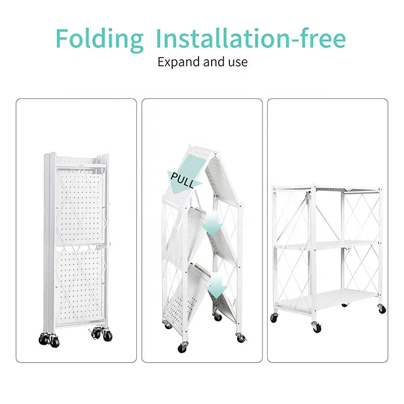 EKKIO Foldable Storage Shelf 3 Tier (White)