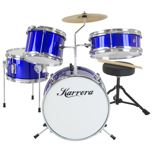 Karrera Children's 4pc Drum Kit - Blue