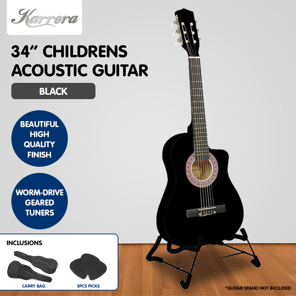 karrera-childrens-acoustic-guitar-kids-black at www.mallsonline.com.au