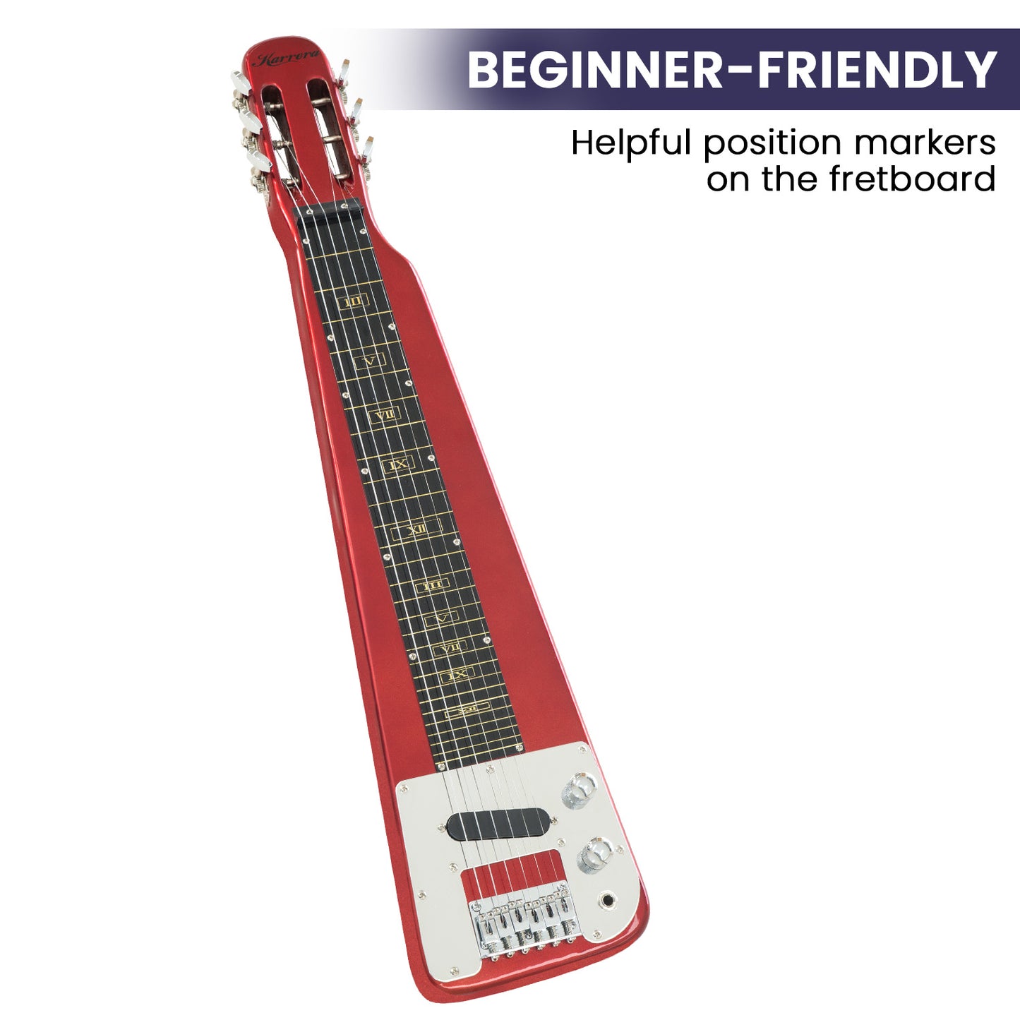 Karrera 6-String Steel Lap Guitar - Metallic Red