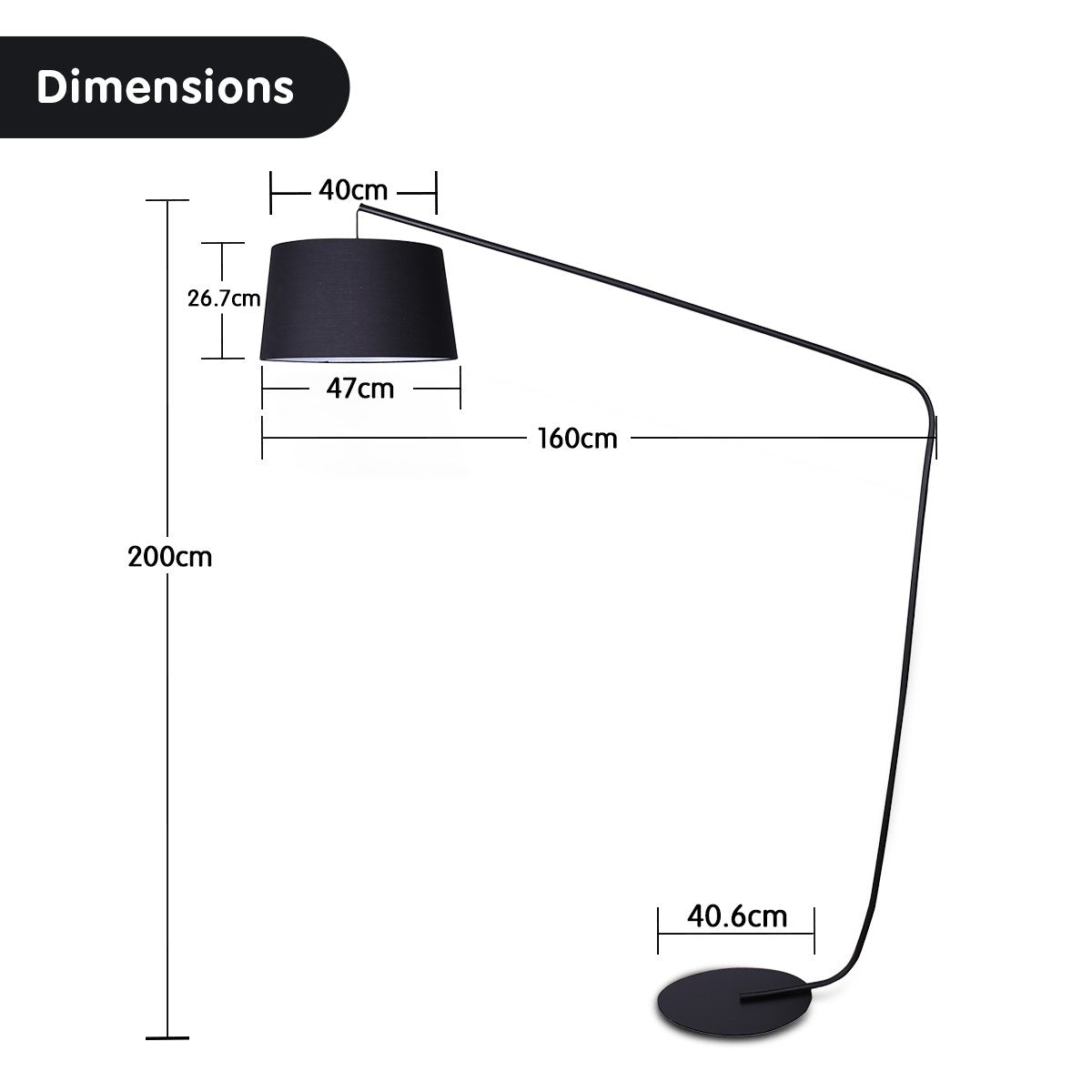 sarantino-metal-arc-floor-lamp-in-black-finish-with-linen-taper-shade at www.mallsonline.com.au