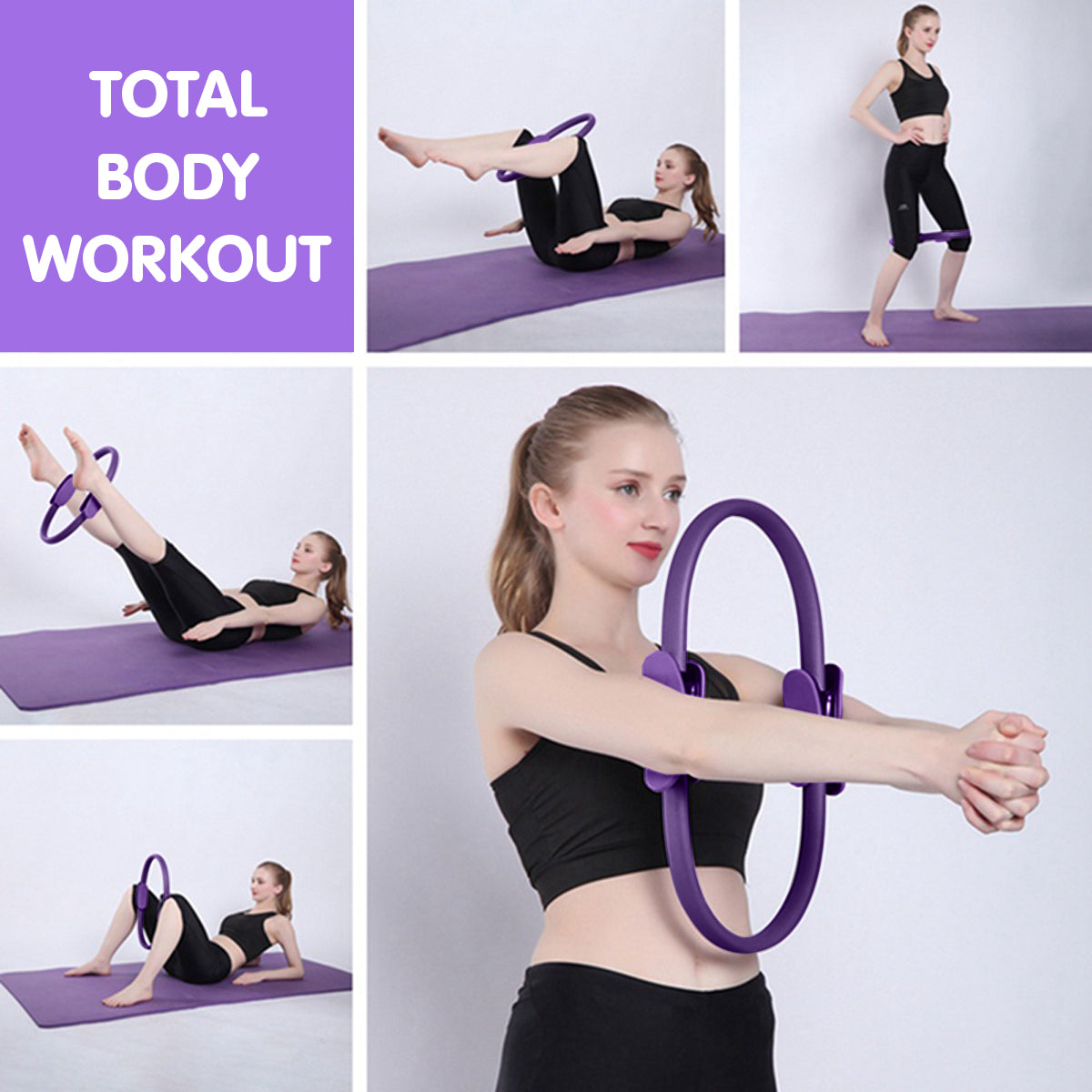 powertrain-pilates-ring-band-yoga-home-workout-exercise-band-purple www.mallsonline.com.au
