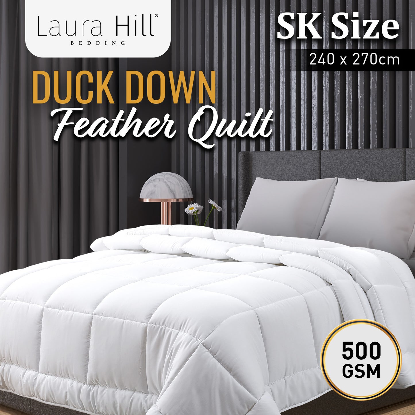 laura-hill-500gsm-duck-down-feather-quilt-comforter-doona-super-king at www.mallsonline.com.au