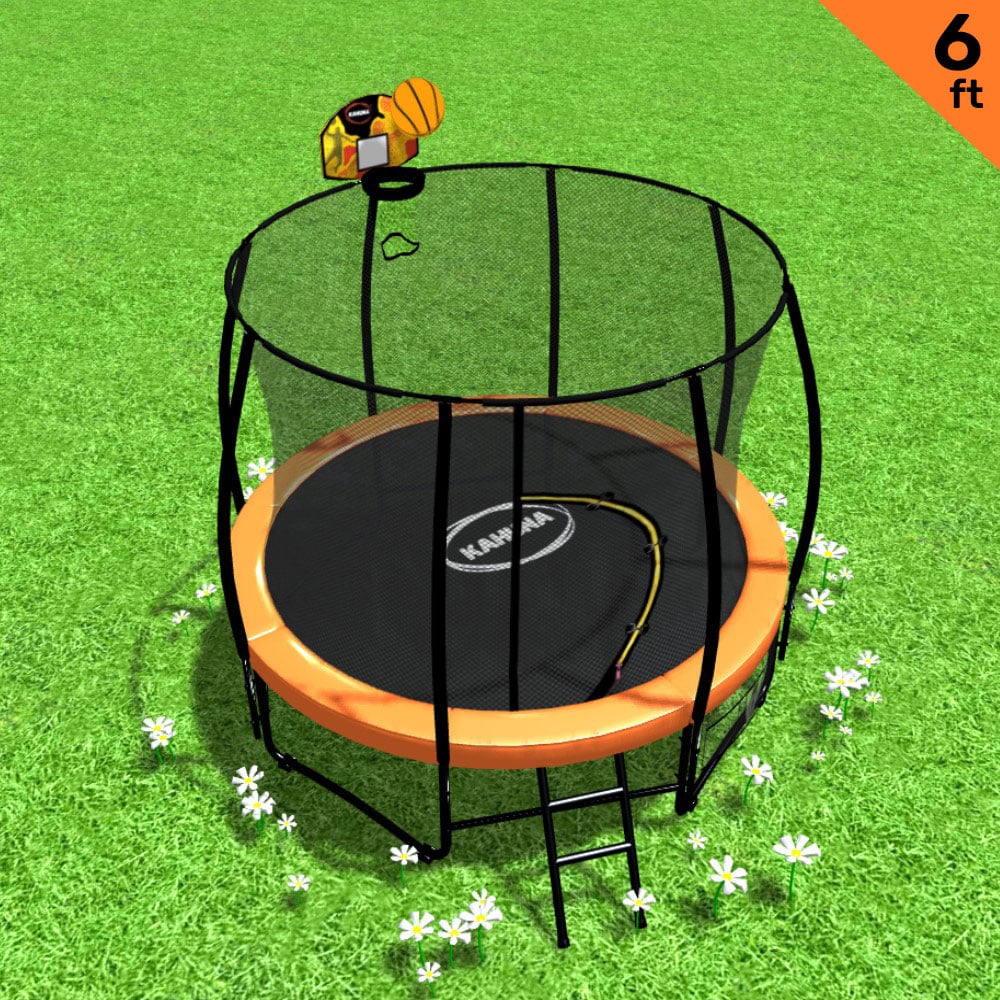 kahuna-classic-6ft-outdoor-round-orange-trampoline-safety-enclosure-and-basketball-hoop-set