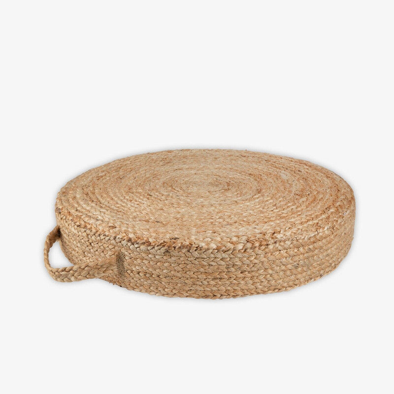 Jute Hand Braided natural floor-pallet cushion 60 x 60 x 20 cm