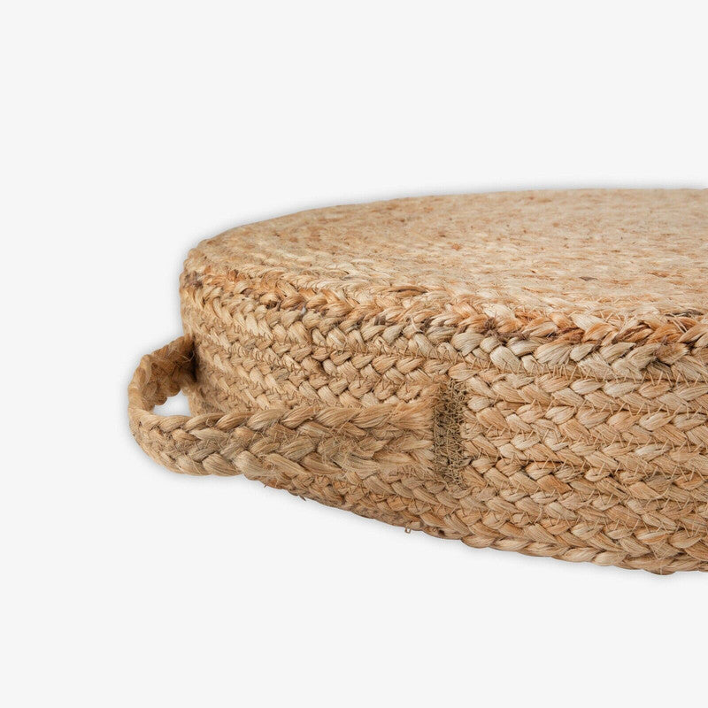 Jute Hand Braided natural floor-pallet cushion 60 x 60 x 20 cm