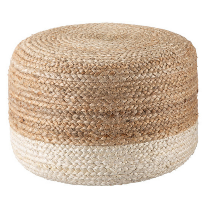 ombre-hand-braided-jute-cotton-pouf-ottoman-50-x-35-cm-beige at www.mallsonline.com.au