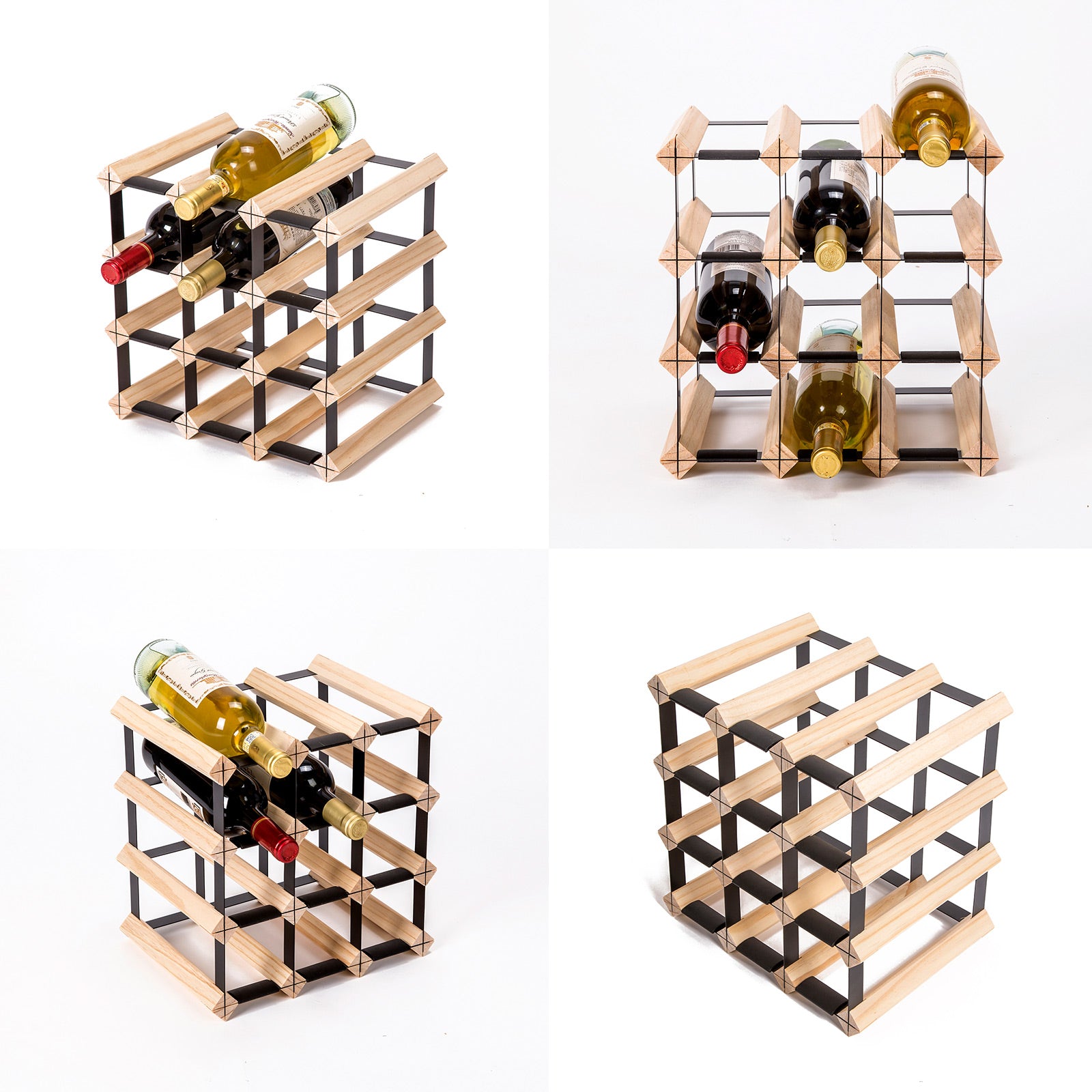 la-bella-12-bottle-timber-wine-rack-storage-cellar-organiser www.mallsonline.com.au