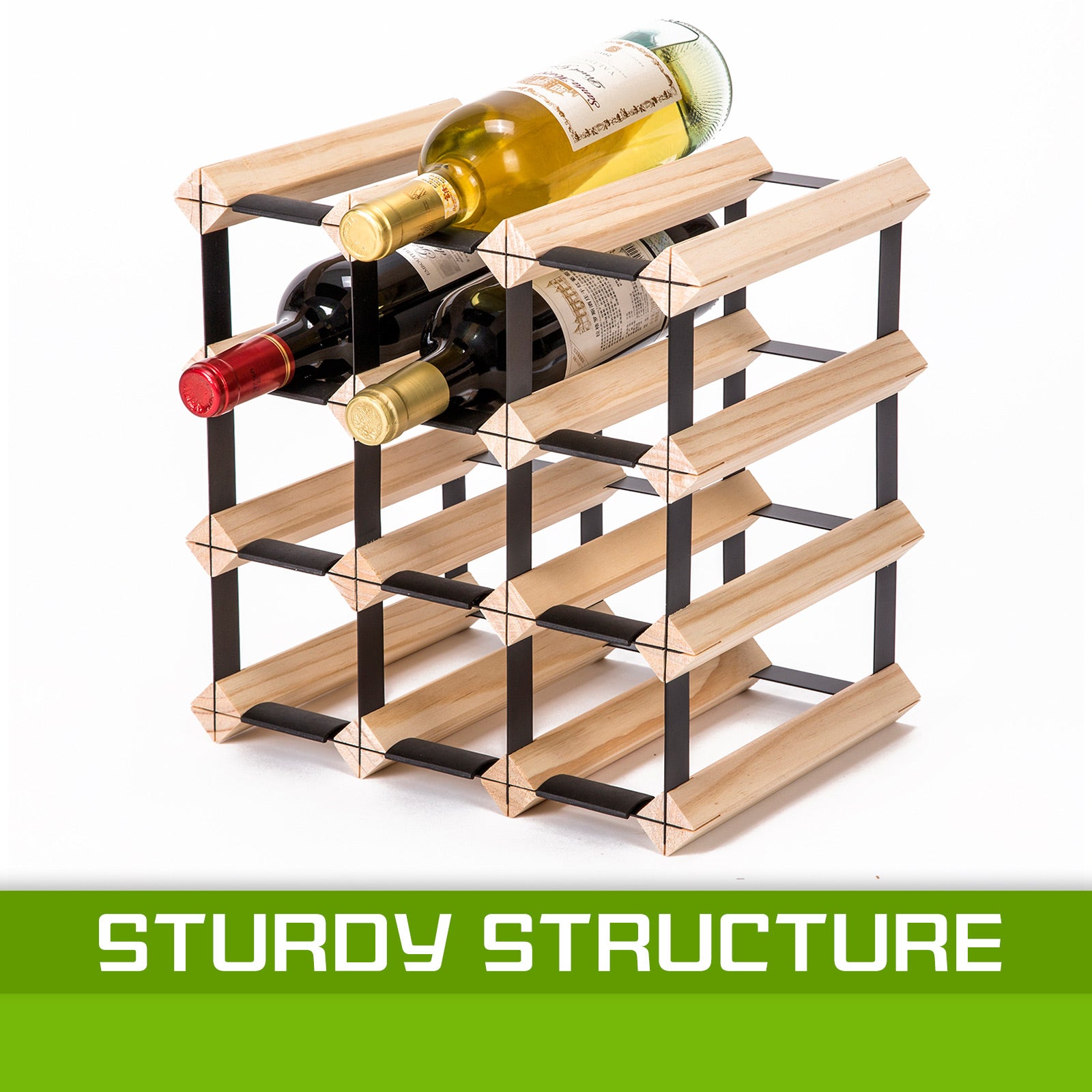 la-bella-12-bottle-timber-wine-rack-storage-cellar-organiser www.mallsonline.com.au