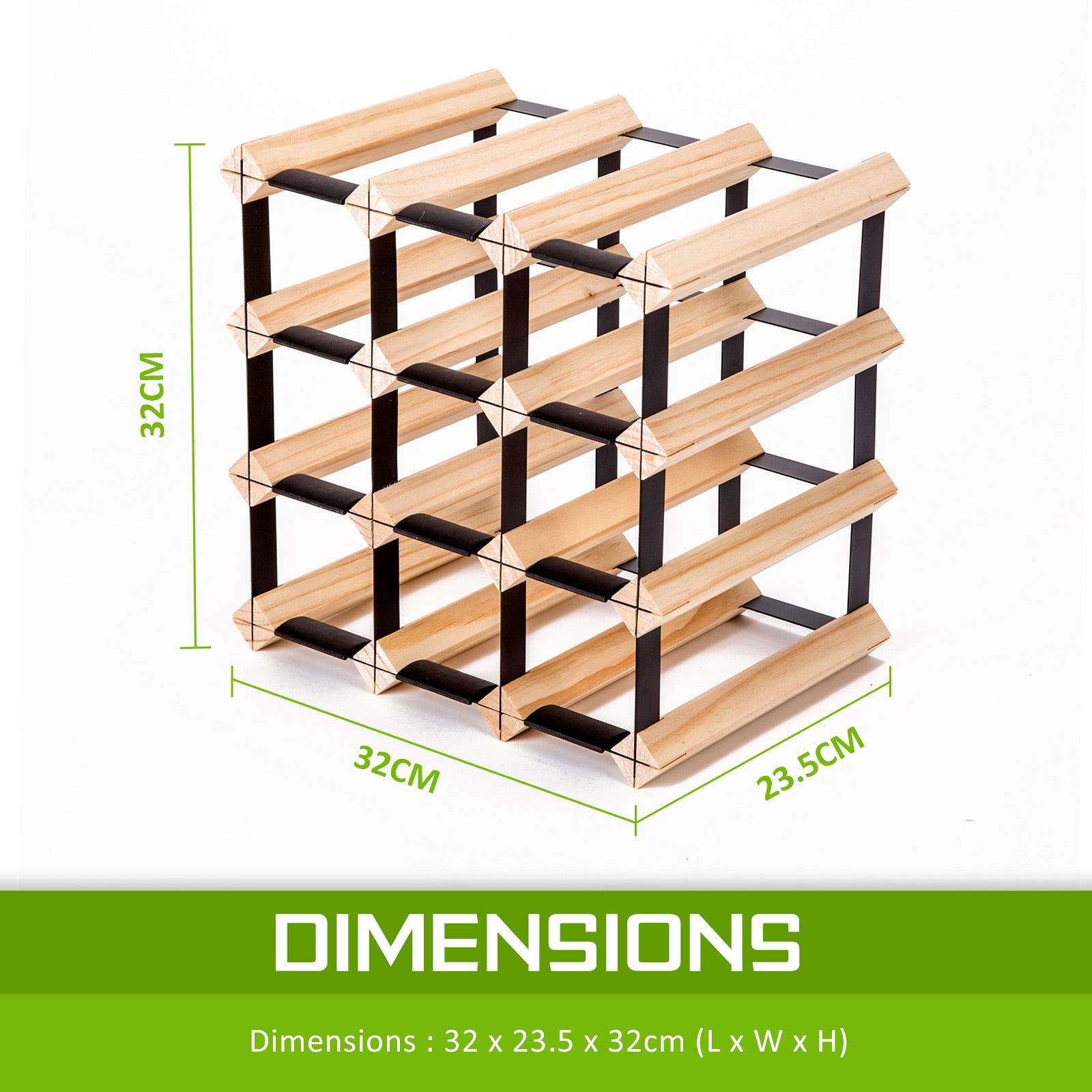 la-bella-12-bottle-timber-wine-rack-storage-cellar-organiser www.mallsonline.com.au